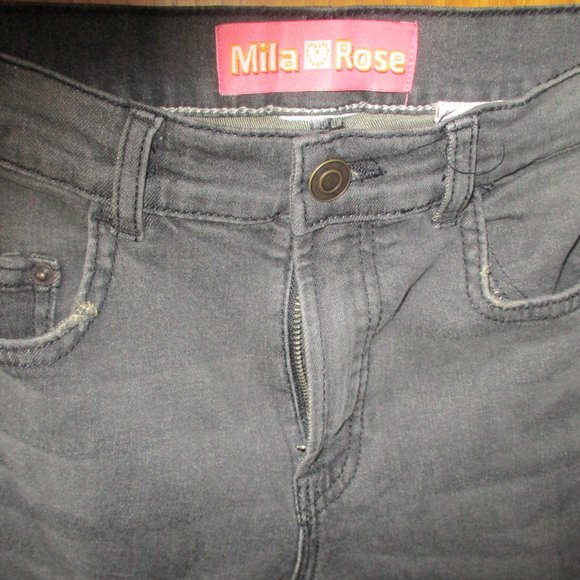 MILA ROSE Girl’s 12 Stretch Black Jeans Distressed Long NEW! - Picture 4 of 5